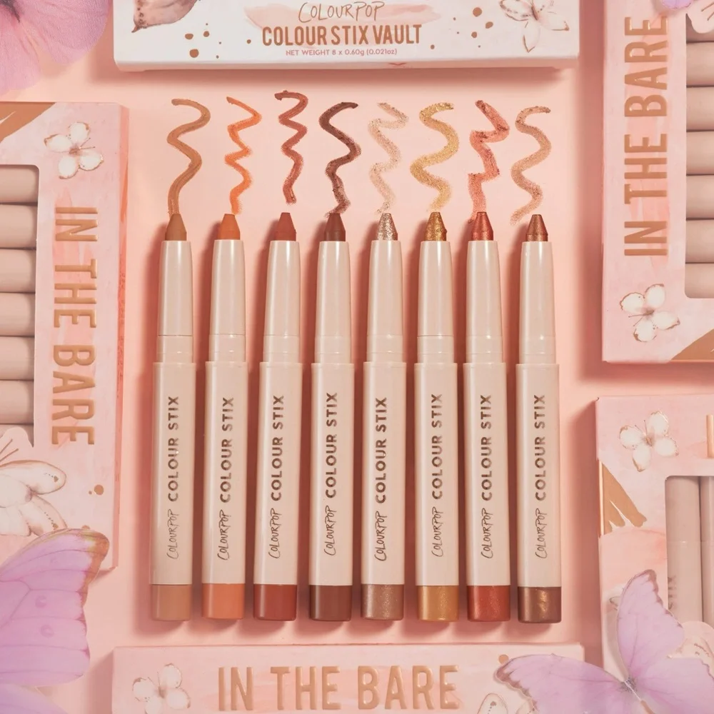 Colourpop In The Bare 8PC Neutral Colour Stix Vault Eyeshadow Crayons New in Box